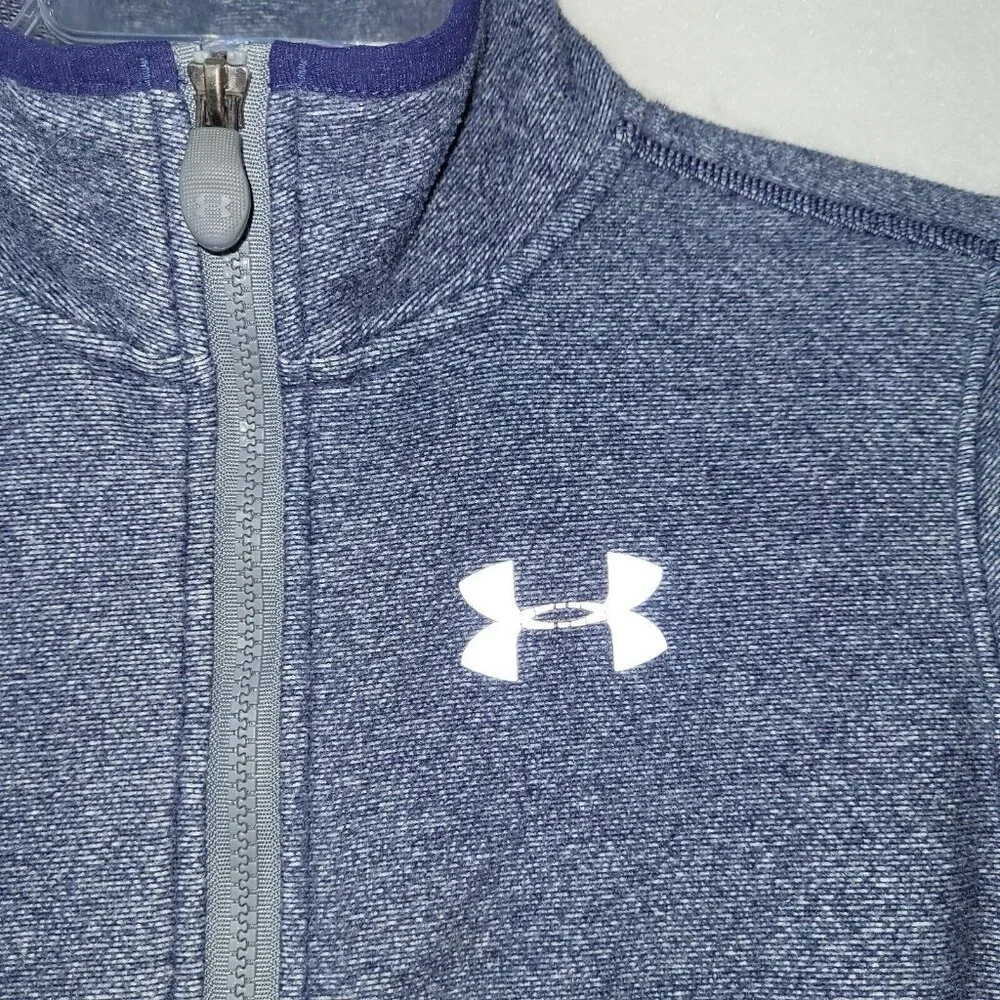 Under Armour Jacket Youth M(8-10) Blue Full Zip Cold Gear Loose Pockets *Flaw‎